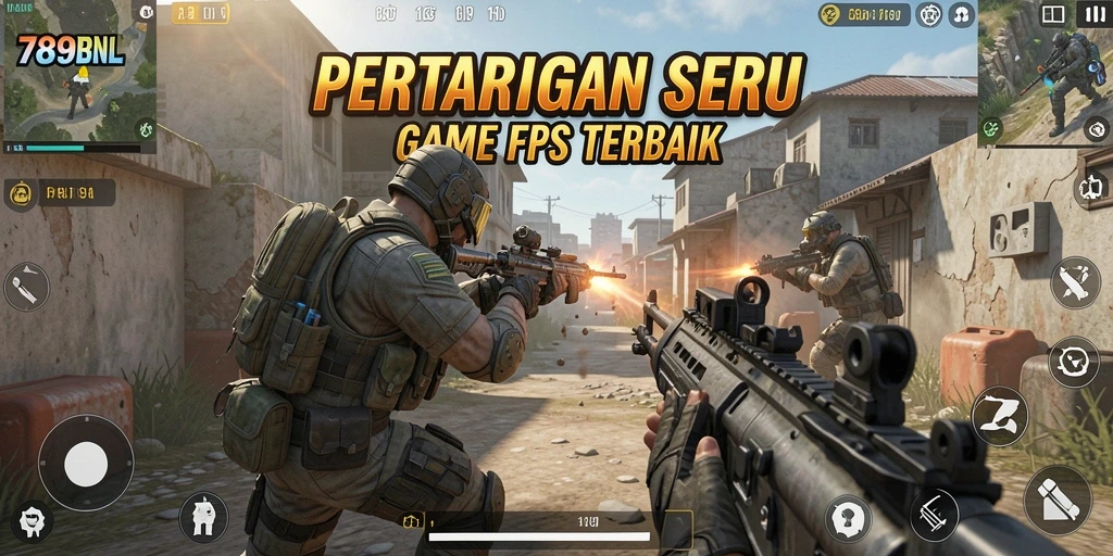 Screenshot utama 789BNL menampilkan aksi seru dalam pertempuran FPS.