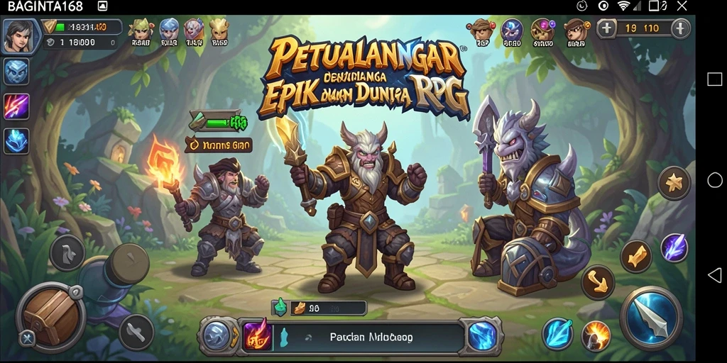 Tampilan gameplay seru BAGINTA168 dalam petualangan RPG.