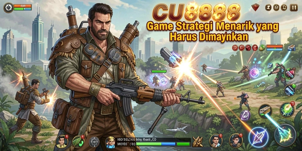 Tampilan gameplay menarik dalam CU888 menampilkan strategi dan pertempuran yang intens.