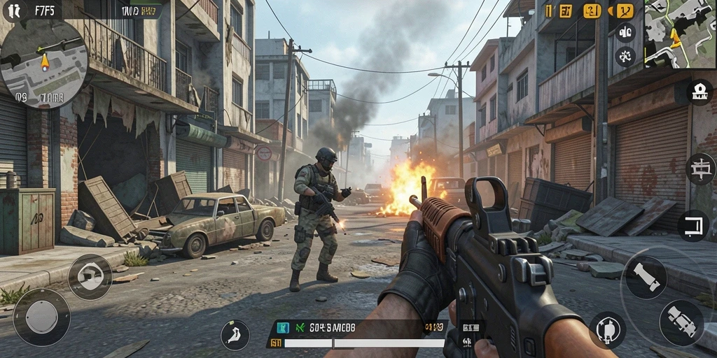 Gameplay seru di F7F7 dengan aksi menembak yang mendebarkan.