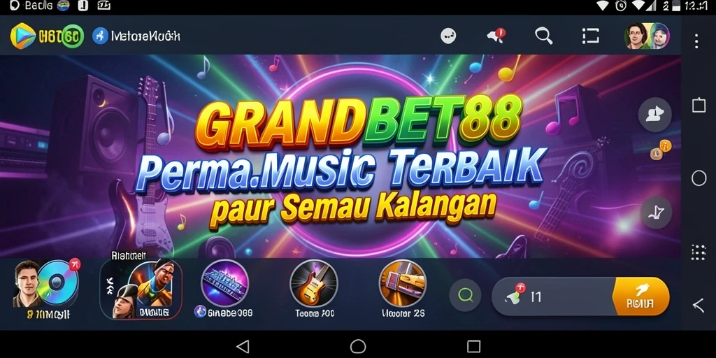 Tampilan gameplay menarik dari GRANDBET88 yang memadukan musik dan permainan.