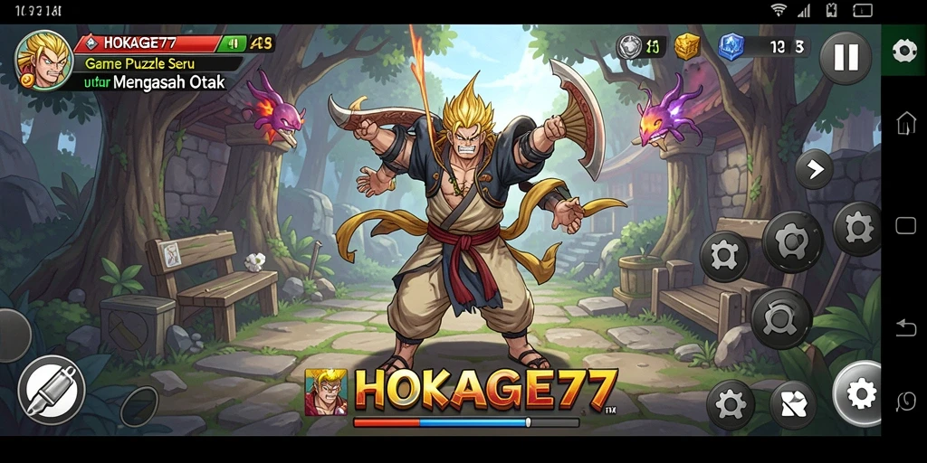 Tampilan gameplay HOKAGE77 yang menarik dan penuh warna.