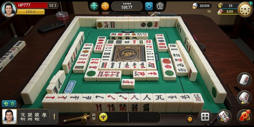 Tangkapan layar HP777 menampilkan gameplay Mahjong yang seru dan interaktif.