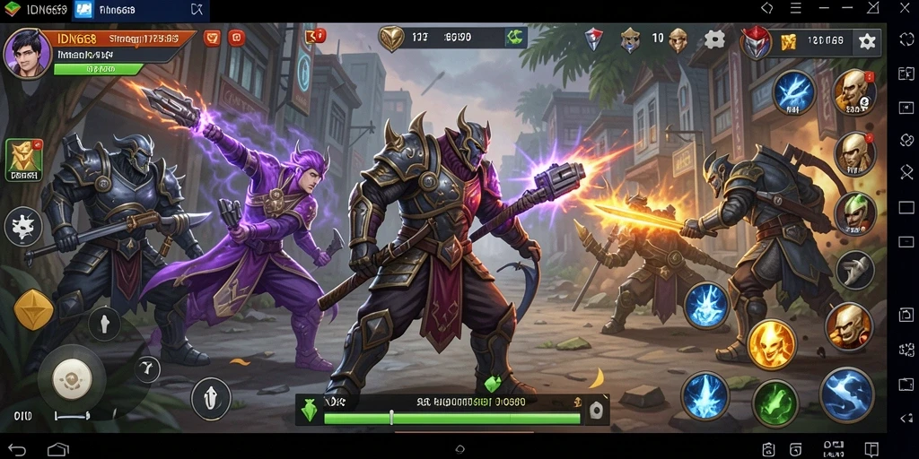 Tampilan gameplay menarik di IDN668 dengan pertempuran strategi yang menegangkan.