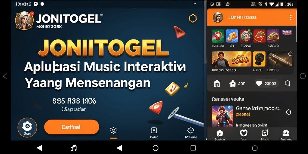Tampilan menarik dari gameplay JONITOGEL yang penuh musik.