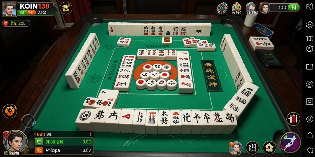Tampilan gameplay KOIN138 yang menakjubkan dalam permainan Mahjong.