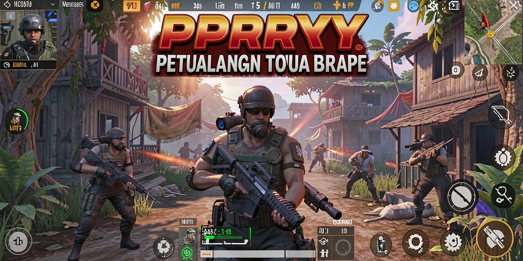 Tampilan gameplay sengit di PPRRYY dalam mode Battle Royale.
