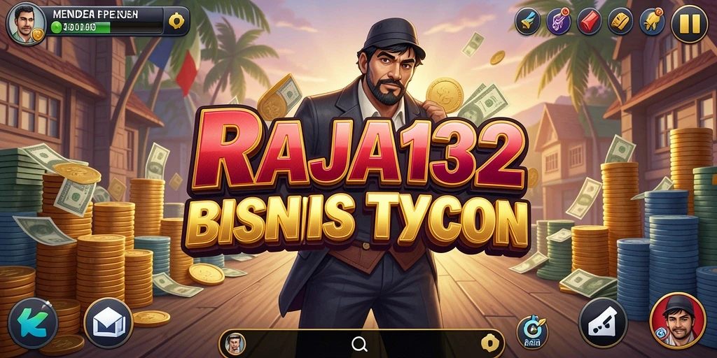 Tampilan gameplay menarik dari RAJA132 yang penuh strategi bisnis.