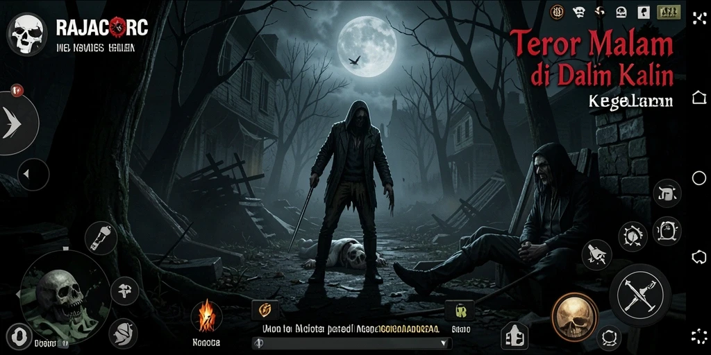 Tampilan menakutkan dari gameplay RAJACORC yang penuh ketegangan.