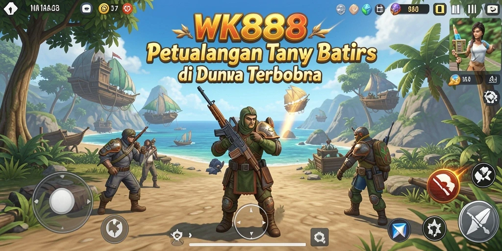 Screenshot menunjukkan gameplay mendalam di dunia terbuka WK888.